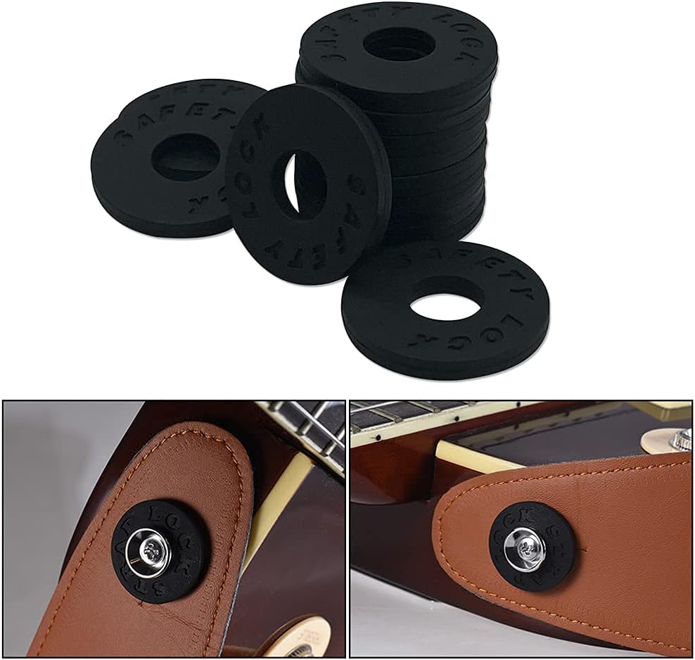 Juego de 2 correas de metal resistente para guitarra con tornillo de fácil extracción, 2 unidades