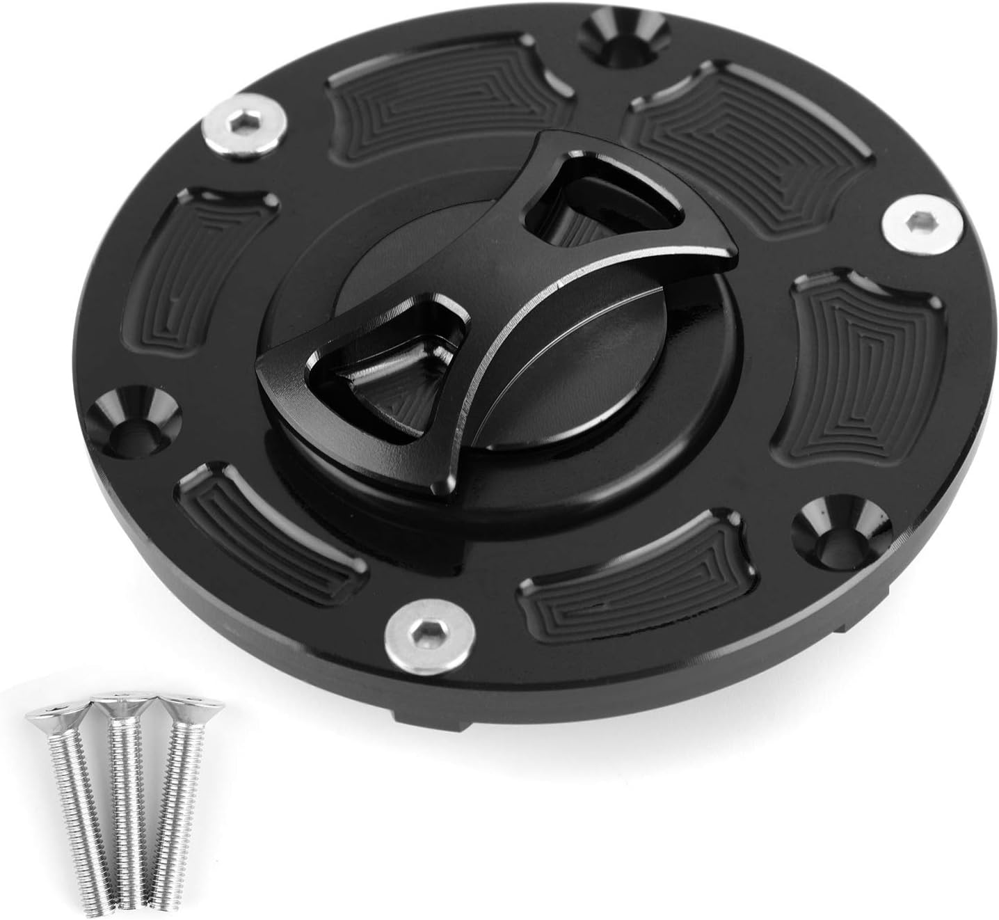 Topteng Tapa de gasolina de combustible sin llave de aluminio CNC para motocicleta Kawasaki EX250 Ninja 250R 2008-2014, ER250 2013-2016, Z250