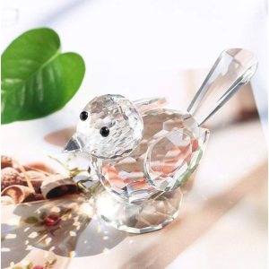H&D HYALINE & DORA Figuras coleccionables de cristal de pájaro de la felicidad, figura de animales de cristal para decoración del hogar de la mesa H&D HYALINE & DORA Figuras coleccionables de cristal de pájaro de la felicidad, figura de animales de cristal para decoración del hogar de la mesa