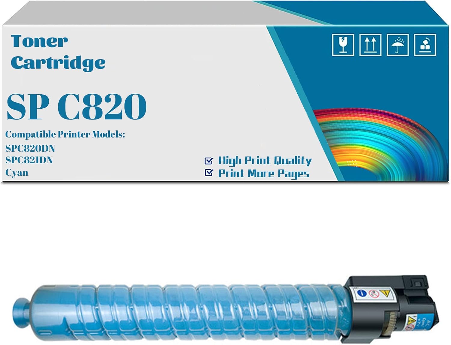 SPC820 SPC821 – Cartucho de tóner compatible con Ricoh 821026 821027 821028 821029 SP C821DN SP C820DN Impresora de alto rendimiento (cian)