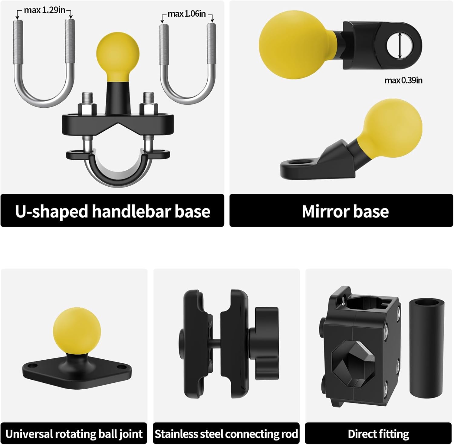 Soporte de teléfono para motocicleta con amortiguador de vibración, soporte de teléfono de motocicleta de 360 para teléfonos de bicicleta de 4.7 a