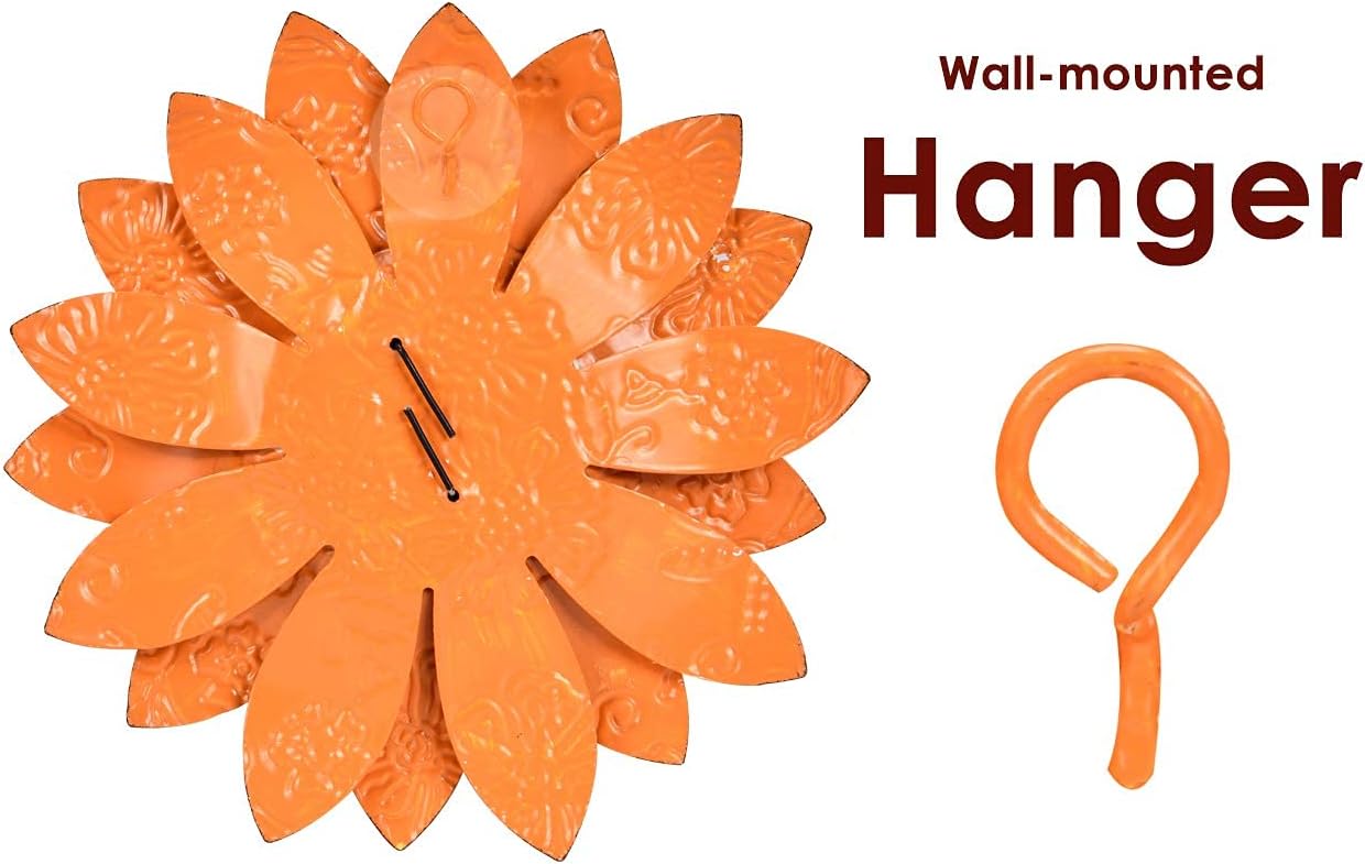 YEAHOME Decoración de pared de girasol, decoración de pared de flores de metal de 9 pulgadas, decoración de jardín de girasol para colgar para