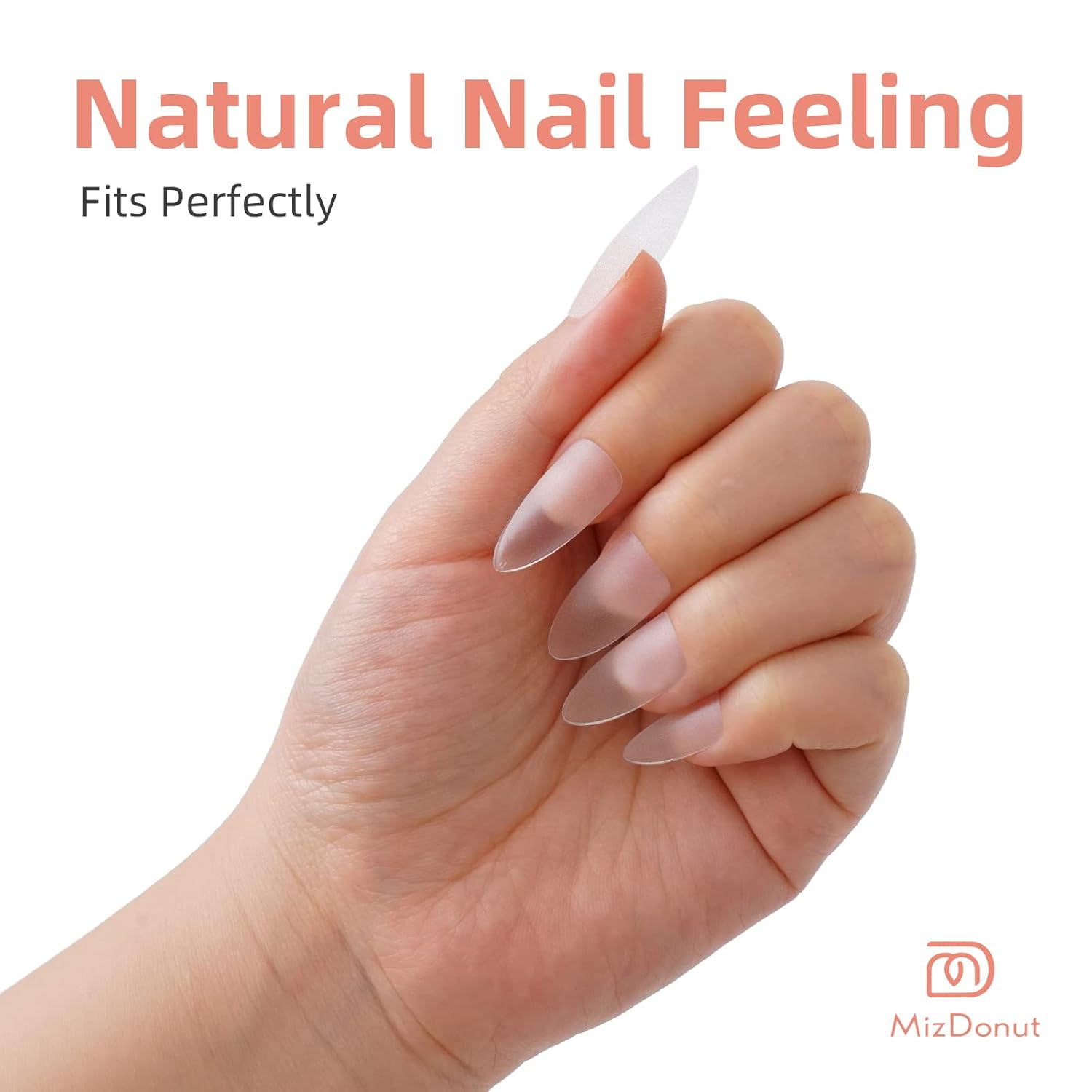 Puntas de gel de uñas suaves, 15 tamaños, 300 piezas preformadas totalmente mate, no necesita limar, remojar las extensiones de uñas fáciles de