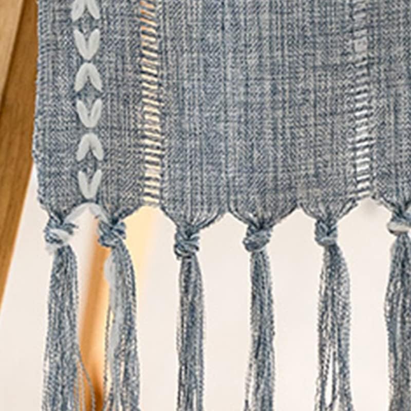 Camino de mesa retro de lino de algodón tejido a mano con borlas, perfecto para decoración del hogar de boda, mesas de comedor, antiestático, camino