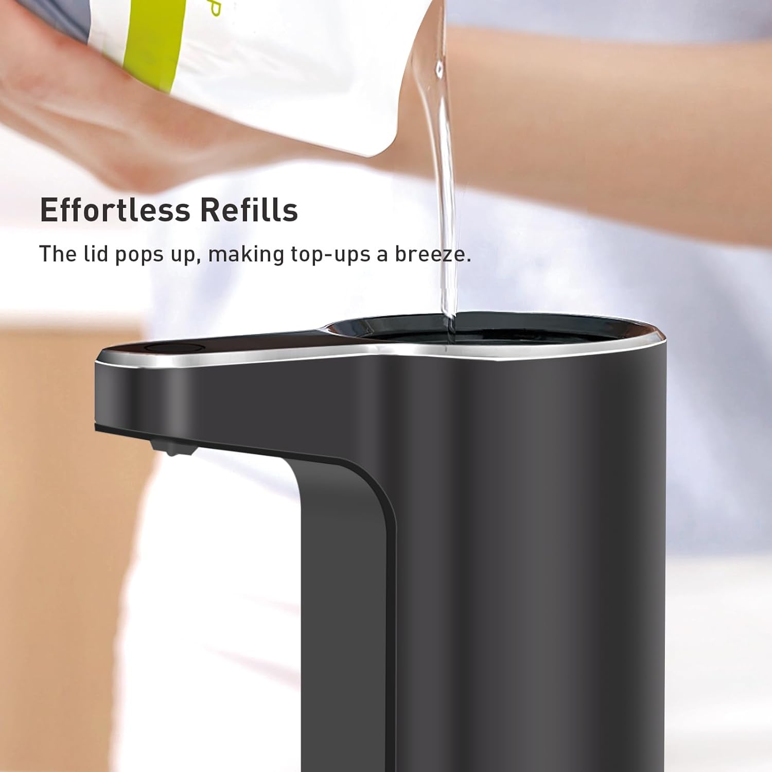 EKO Dispensador de jabón automático sin contacto Aroma para baño y cocina, dispensador de jabón líquido de manos, resistente al agua y recargable, 9
