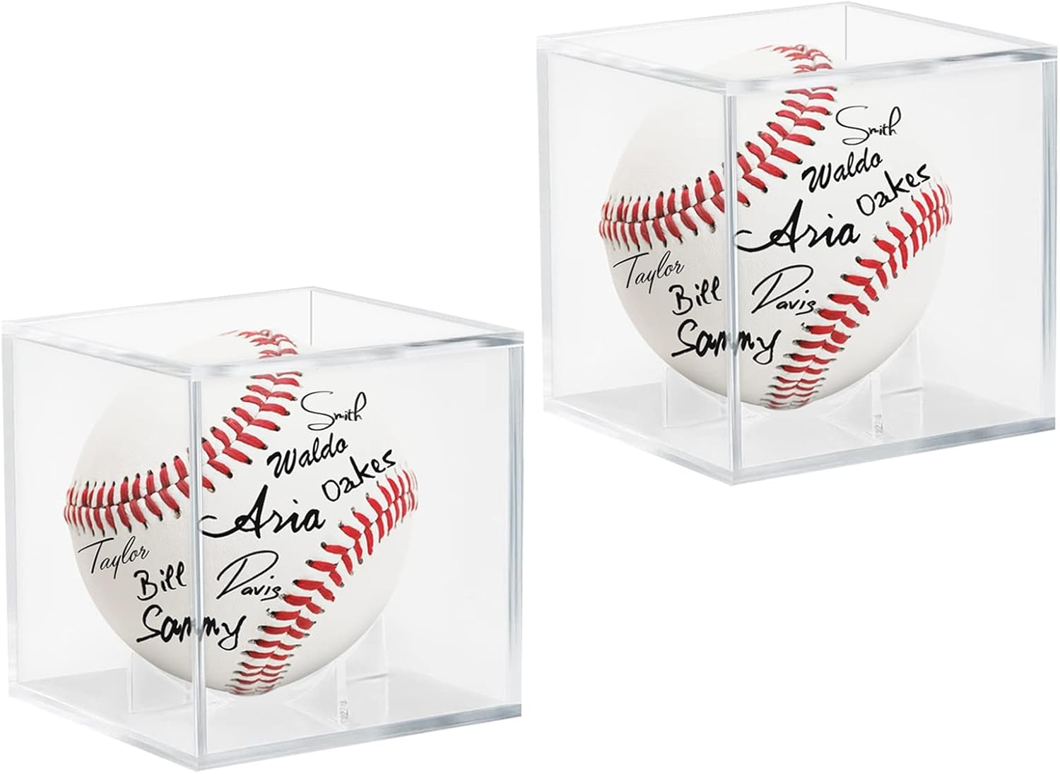 Paquete de 2 vitrinas de béisbol  Soporte acrílico con protección UV para exhibición, vitrina transparente, caja de béisbol, escaparate de