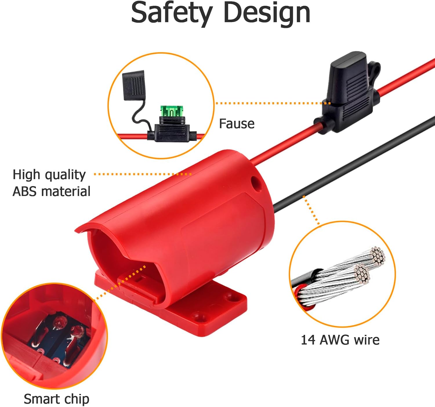 Adaptador de batería M12 con fusible, adaptador de ruedas eléctricas para Milwaukee 12V, convertidor de potencia de cable de calibre 14 para
