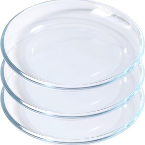VIPHIEC Platos redondos de vidrio templado de 7 pulgadas, pequeños mini aperitivos, frutas, ensaladas y pasteles, juego de 3 VIPHIEC Platos redondos de vidrio templado de 7 pulgadas, pequeños mini aperitivos, frutas, ensaladas y pasteles, juego de 3