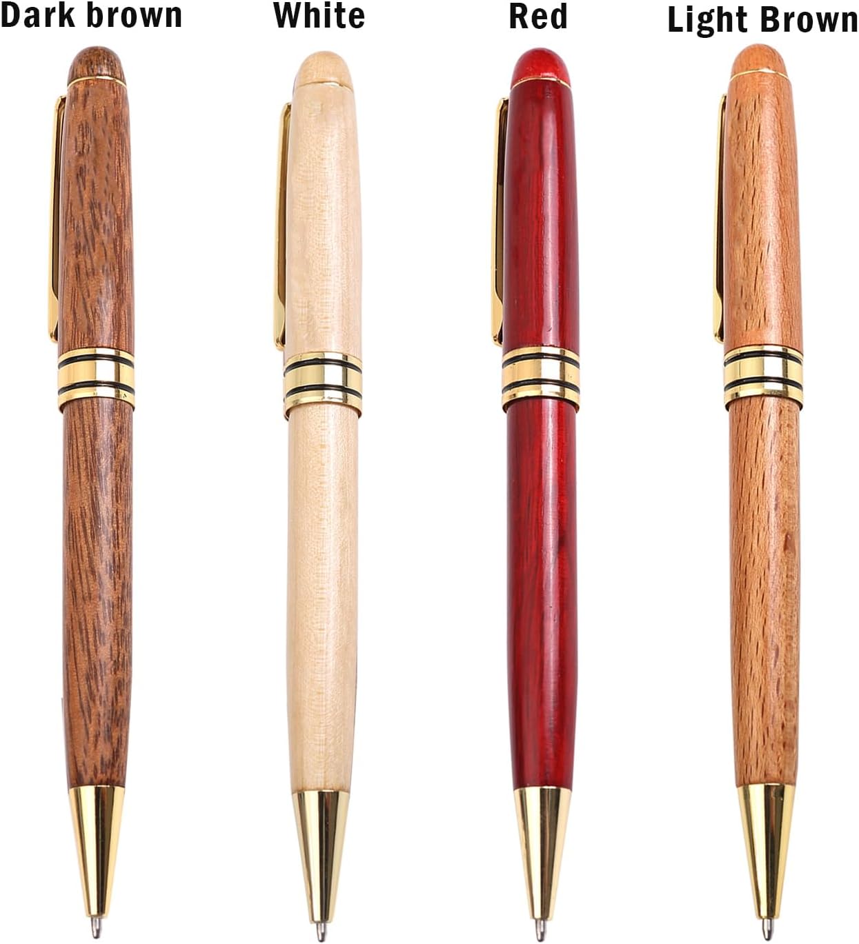 Bolígrafos de madera de palisandro de madera blanca, bolígrafos de madera blanca, recarga, bolígrafo, escritura para suministros de oficina de