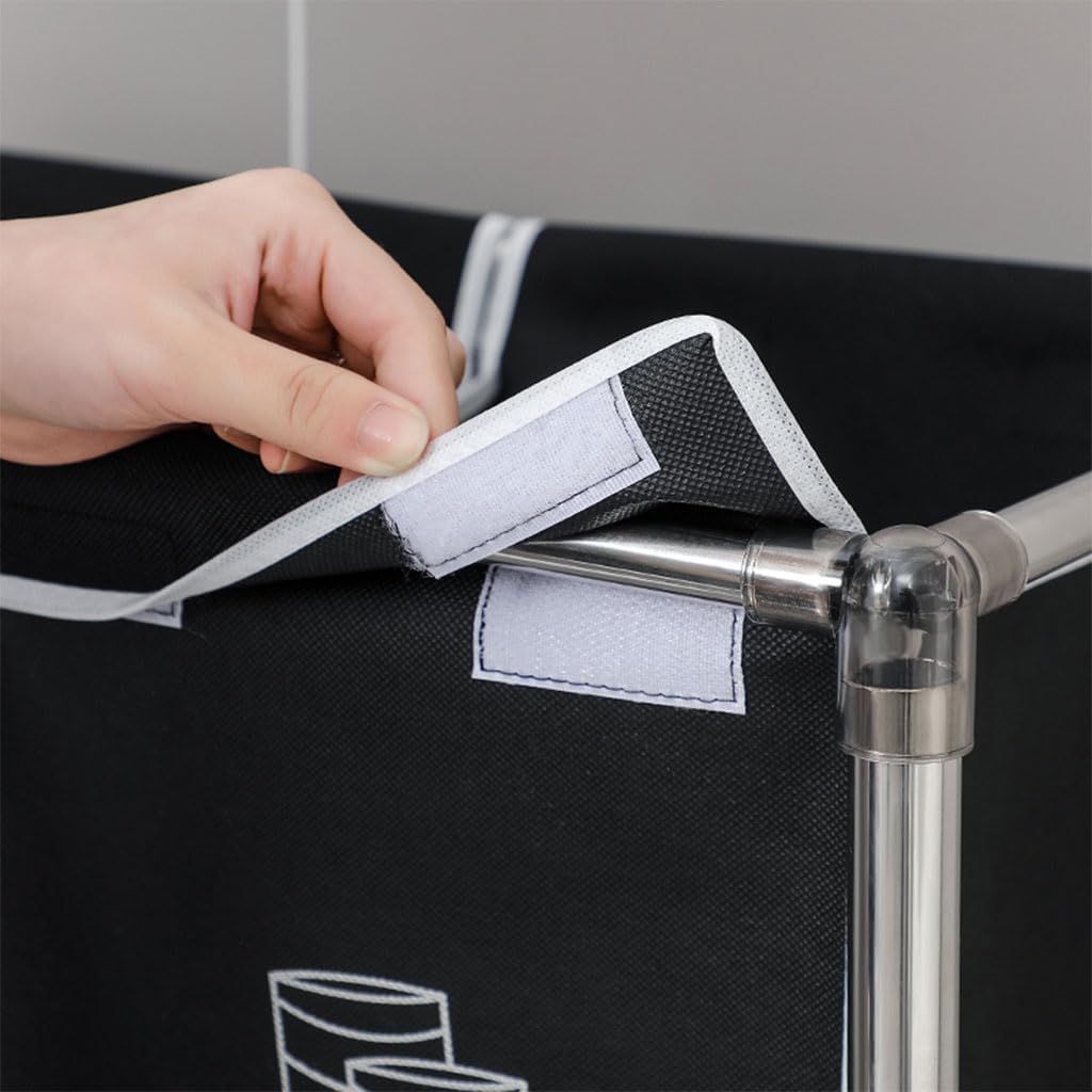 Carrito clasificador de ropa sucia, cesta clasificadora de ropa sucia con ruedas resistentes con cerradura y 4 bolsas extraíbles, organizador de