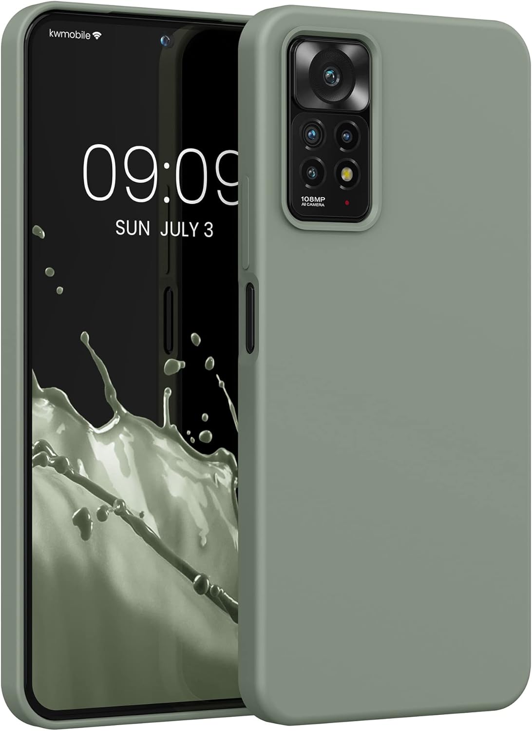 kwmobile Funda compatible con Xiaomi Redmi Note 11 Pro  11 Pro (5G)  12 Pro (4G) – Funda de silicona TPU con acabado suave – Gris Verde