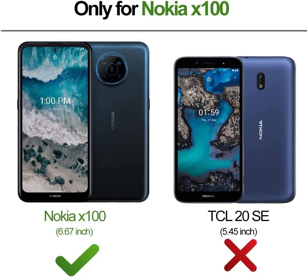 Jeylly Funda para Nokia X100 con protector de pantalla de vidrio templado, marco frontal duro de cuerpo completo y funda protectora de silicona