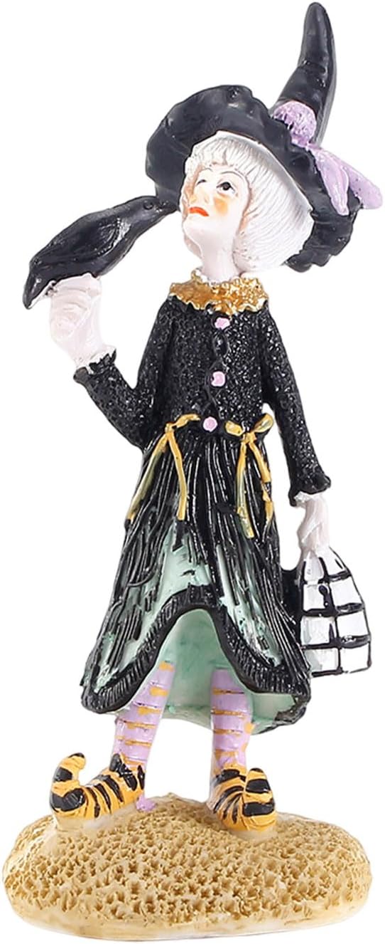 Adornos de resina de Halloween hechos a mano, muñeca de bruja, estatua de resina, manualidades, adorno creativo de escritorio para fiesta,