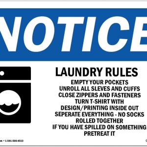 OSHA – Letrero de aviso Reglas de lavandería Empty Your Pockets con símbolo Etiqueta de vinilo Protege tu negocio, sitio de construcción OSHA – Letrero de aviso Reglas de lavandería Empty Your Pockets con símbolo Etiqueta de vinilo Protege tu negocio, sitio de construcción