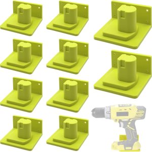Paquete de 10 soportes de pared para herramientas compatibles con Ryobi 18V herramientas eléctricas soporte para muelle de pared gancho organizador Paquete de 10 soportes de pared para herramientas compatibles con Ryobi 18V herramientas eléctricas soporte para muelle de pared gancho organizador