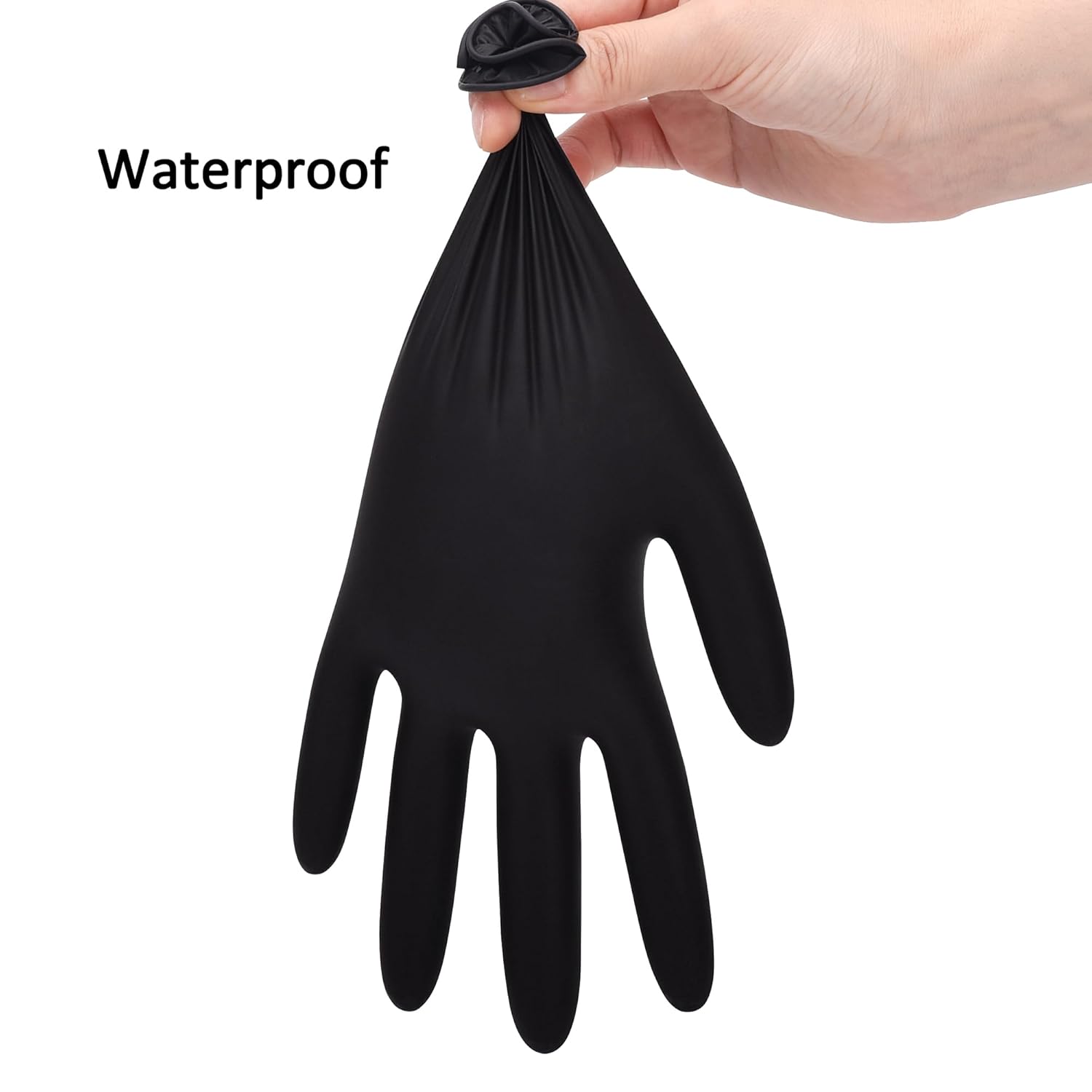 Schneider Guantes de nitrilo para examen, color negro, talla S, caja de 100 unidades, guantes desechables de nitrilo de 5 mil, sin látex, sin polvo,