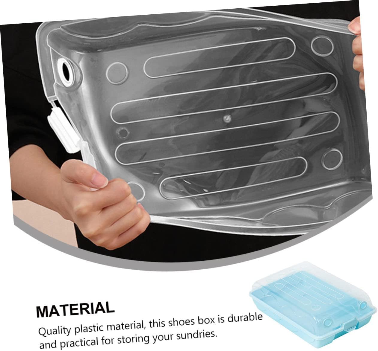 NOLITOY 1 caja de plástico para zapatos, ropa interior de mujer, zapatos de gimnasio para botas, contenedores de zapatos, organizador de cajones de