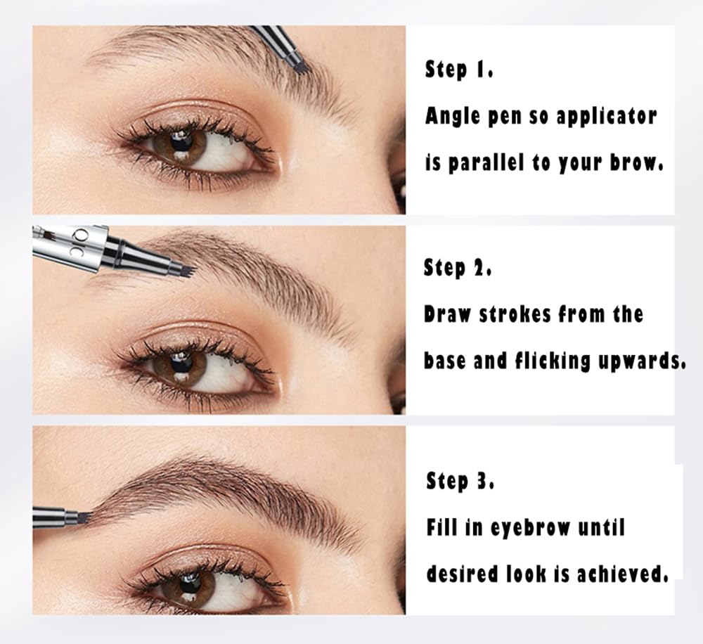 Lápiz de tinte para cejas con trazos similares al cabello, Mimics – Marcador de microrelleno líquido de cejas natural, maquillaje de ojos por