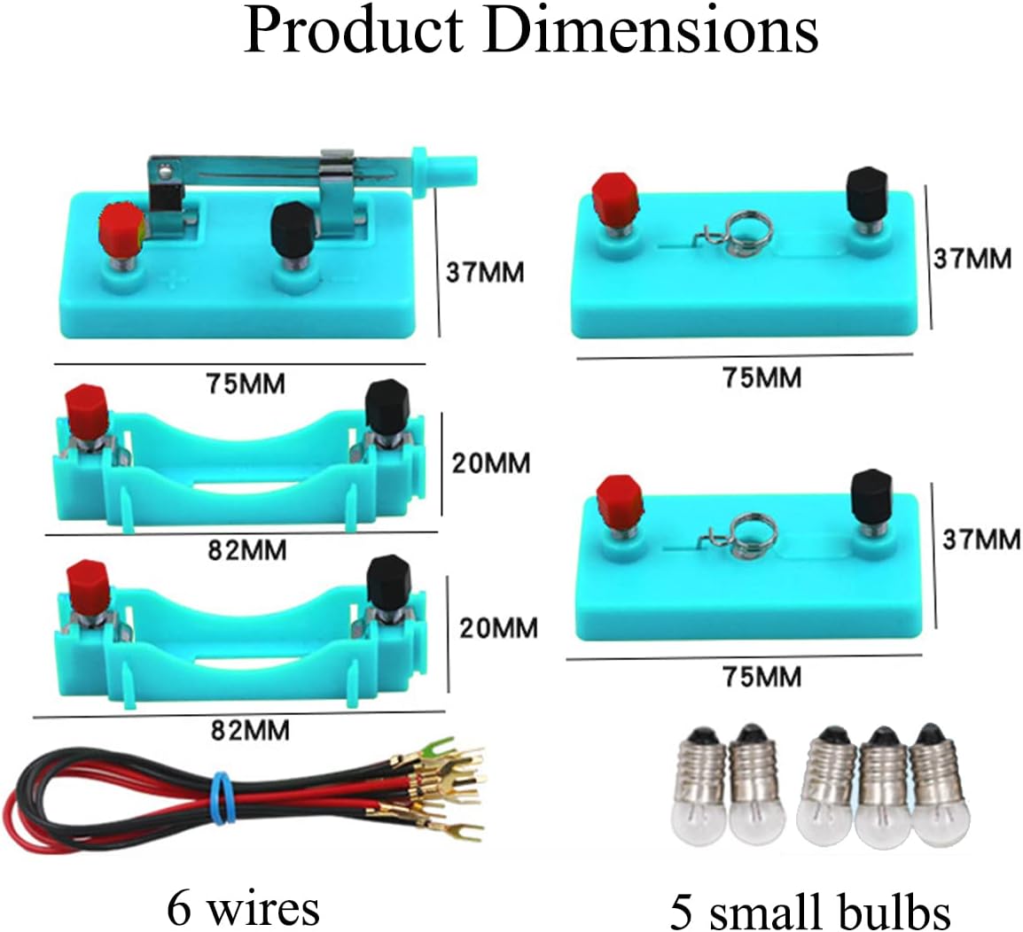Kit de aprendizaje de circuito de electricidad para niños, herramienta de aprendizaje de experimentos de laboratorio eléctrico de ciencia de física