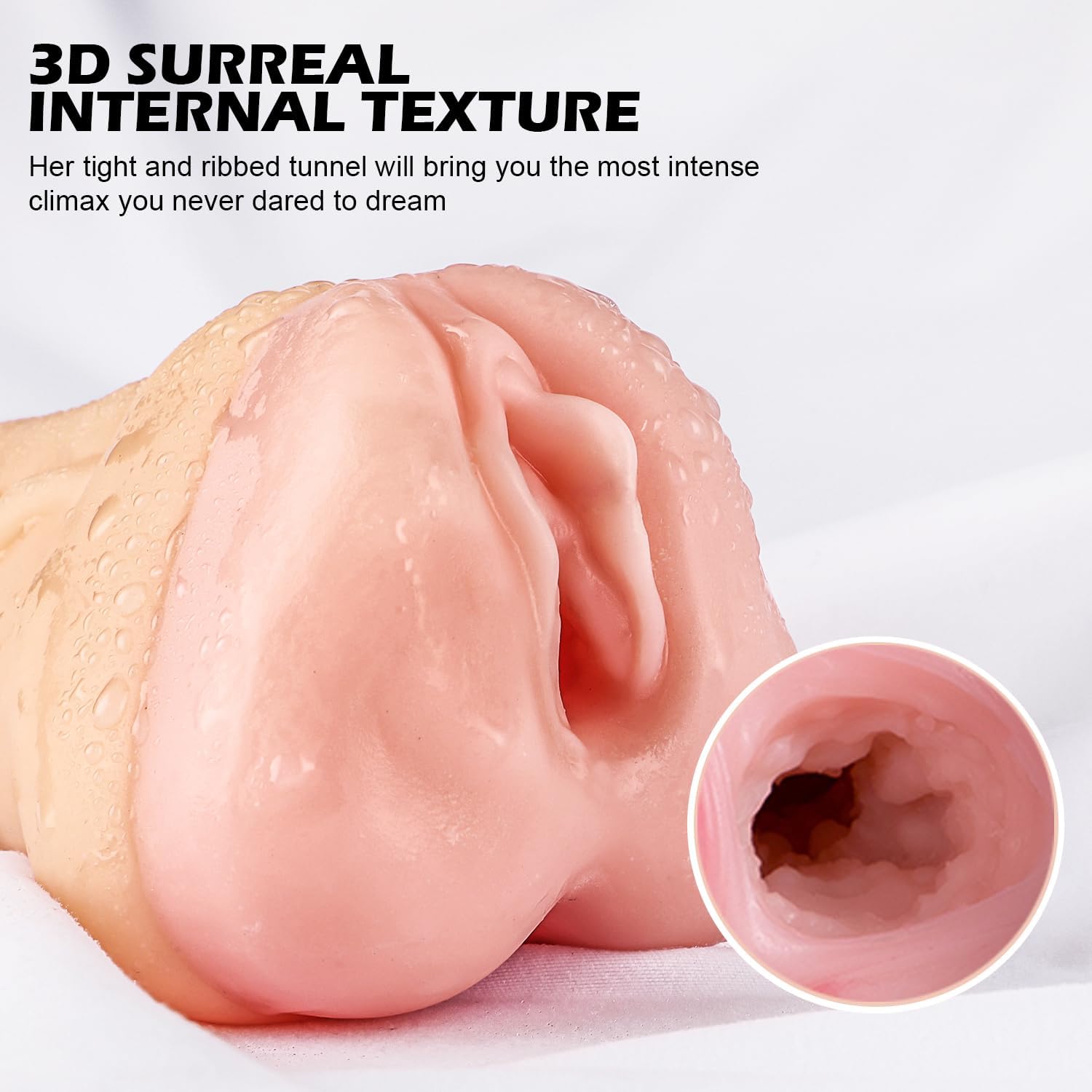 Masturbador masculino 2 en 1, coño de bolsillo con boca realista con textura de vagina y ano apretado, juguete sexual de placer para hombres, luz de