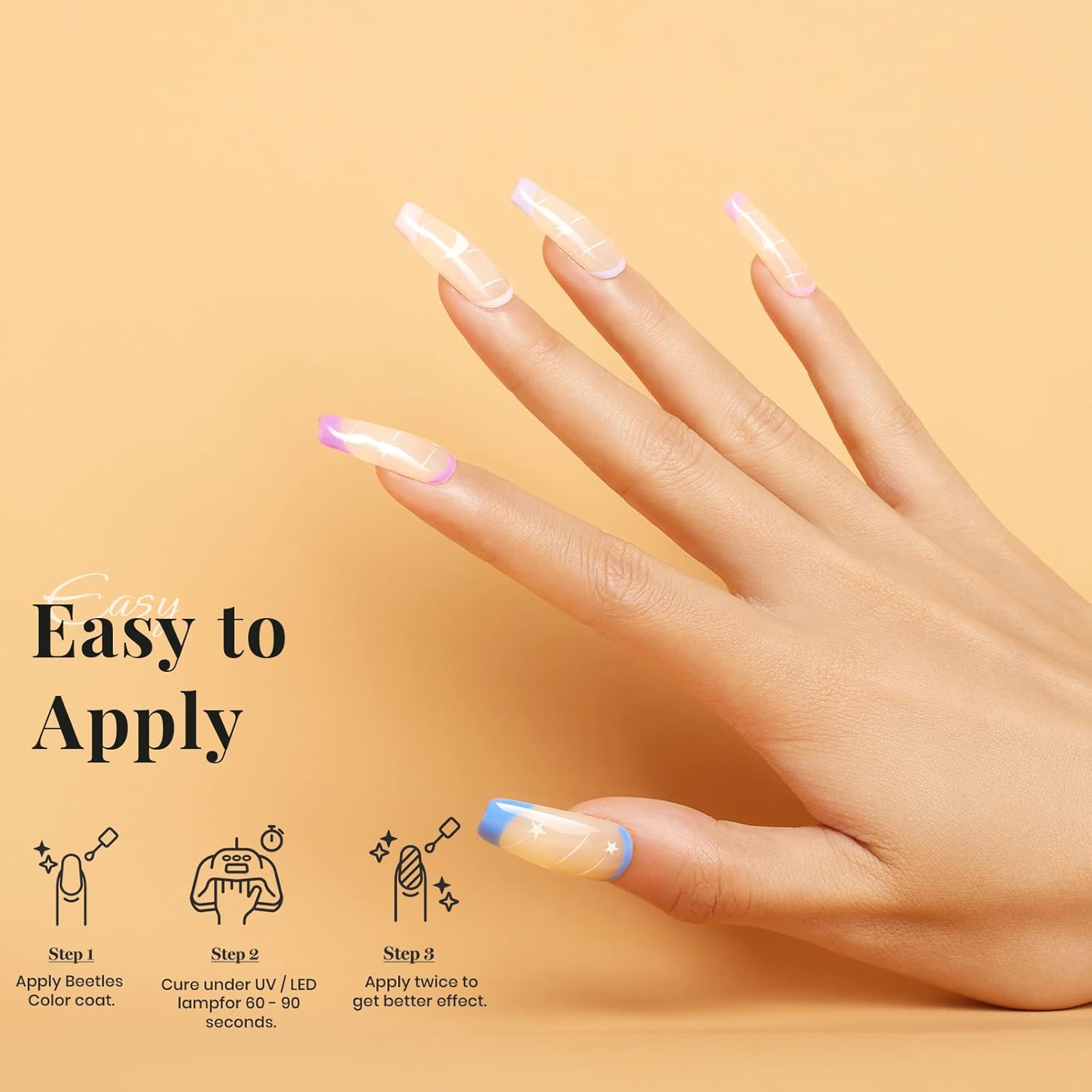Beetles Jelly Gel Nail Polish 15ml Neutral Nude Pink Set with 15ml Milky White Jelly Gel Polish Rose Cocktail Soak Off Translucent UV LED Nail Lamp