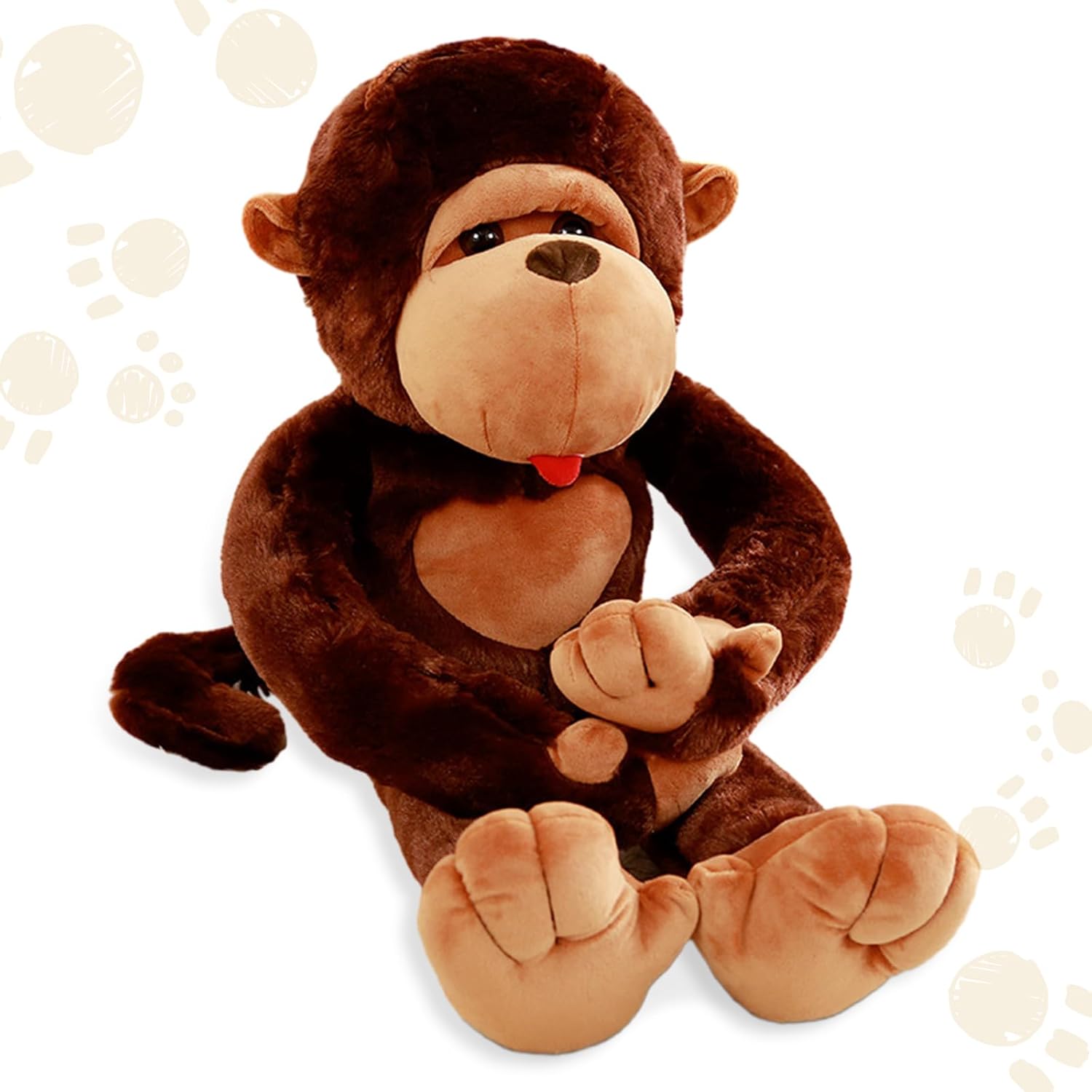 Shappy Mono de peluche grande de 43 pulgadas, gran regalo para niños, niñas y amigos