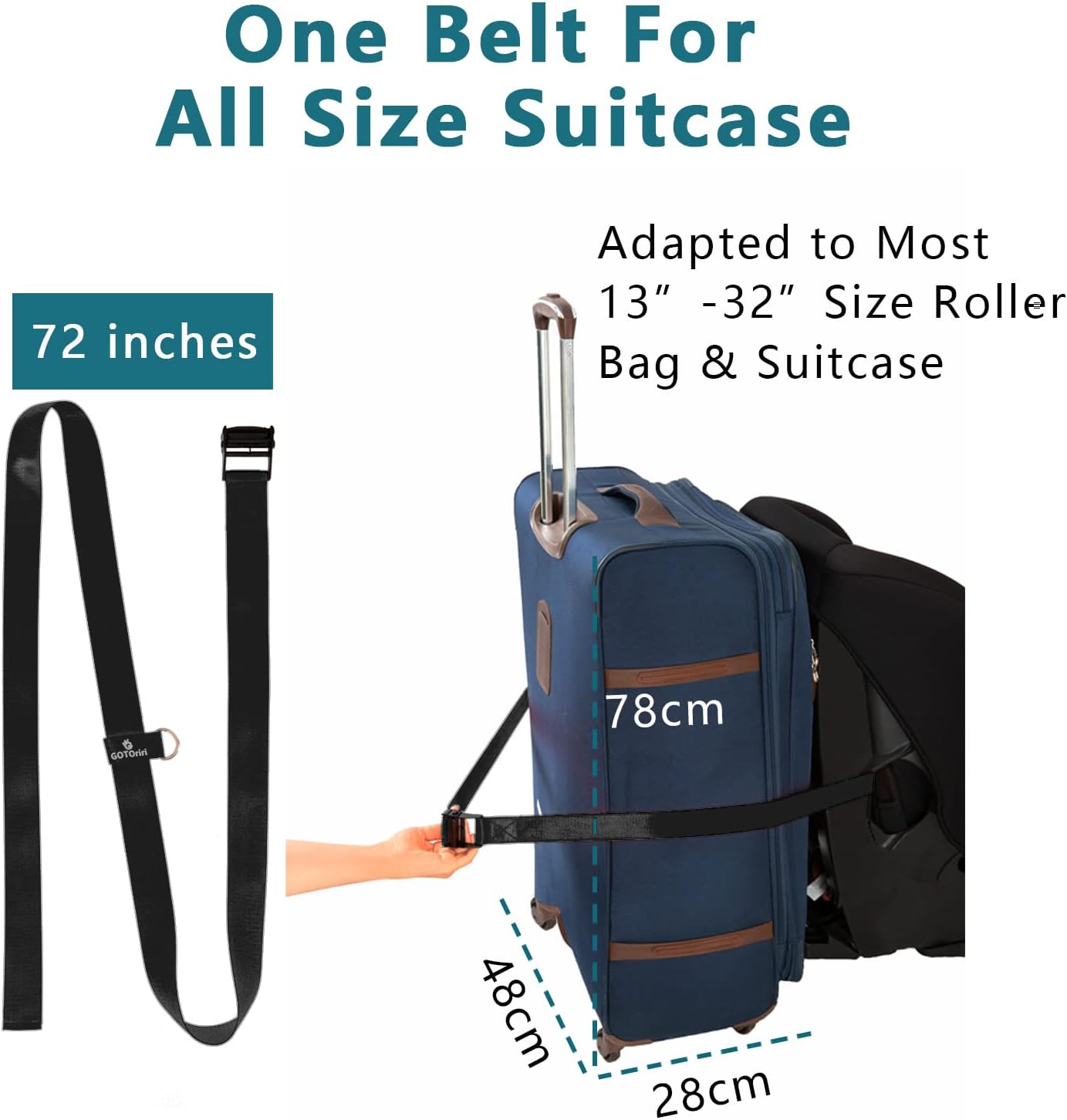 Cinturón de viaje para asiento de automóvil para viajes aéreos, bolsa de viaje para asiento de automóvil, duradera y fuerte, con hebilla de metal,