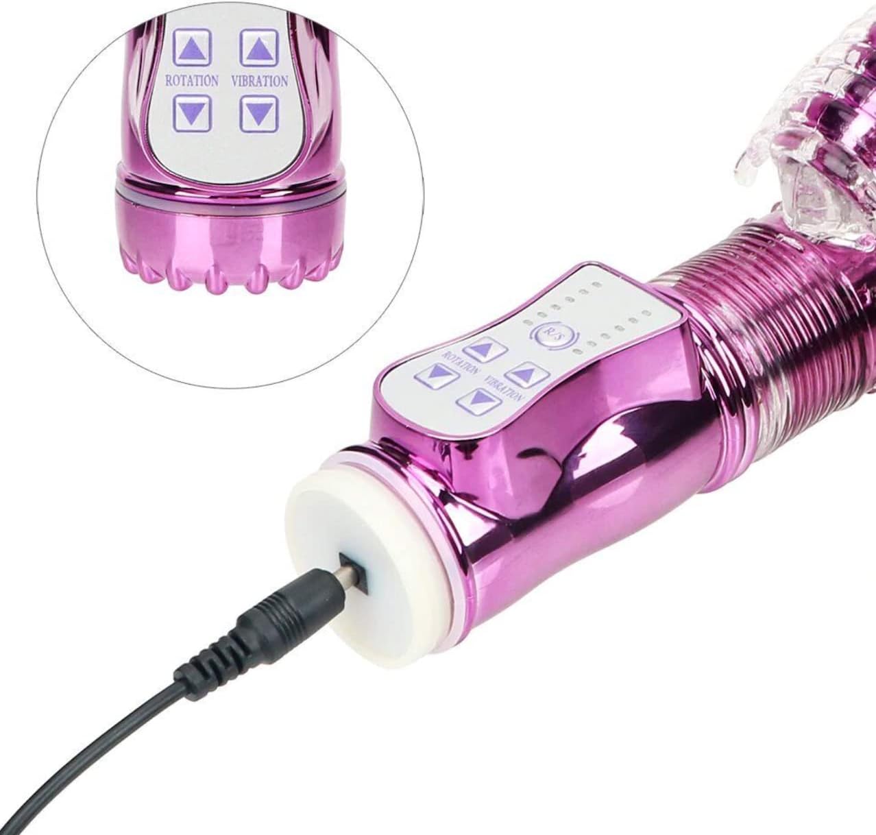MiracDuyan Conejo de empuje recargable Punto G Clítoris Vibrador Consolador Juguetes Sexuales para Mujeres YANM 49