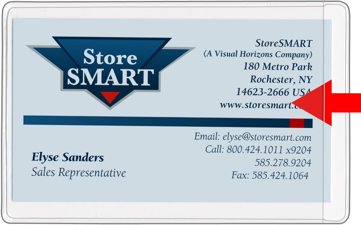 StoreSMART – Business Card Holders – Non-Adhesive – Vinyl Plastic – Open Short Side – 10 Pack – PE222S-10