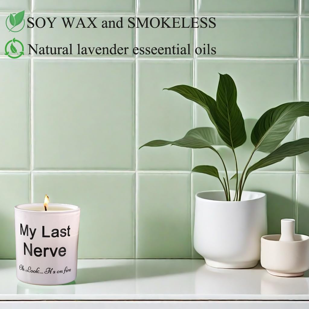 Velas de regalo para mujer, divertidas velas únicas de My Last Nerve, Día de San Valentín, Navidad, cumpleaños, regalos de broma para su hermana,