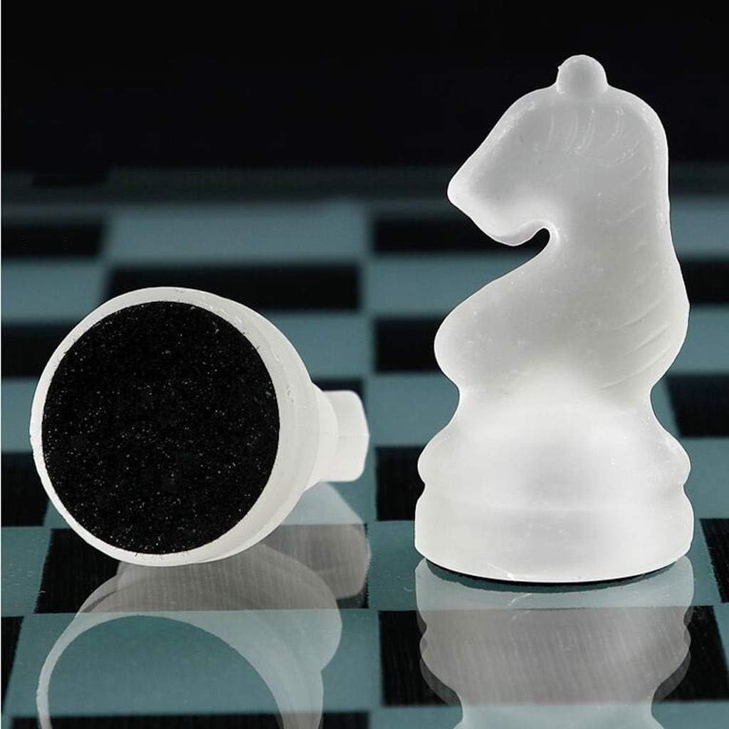Juego de ajedrez clásico Juego de ajedrez de gama alta, pieza de ajedrez de cristal especial, moda simple, blanco y negro, juego tradicional,