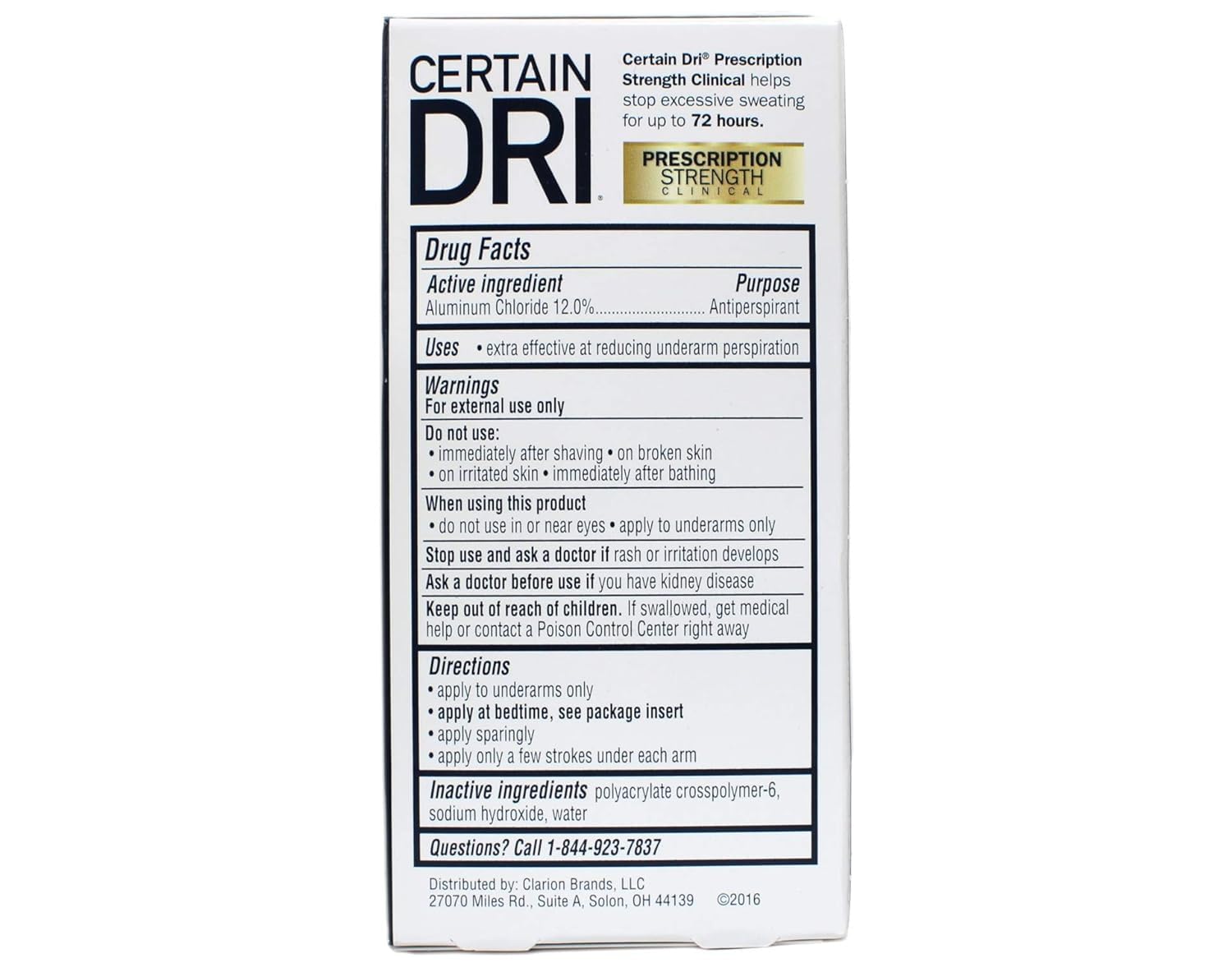 Certain Dri Clinical Strength Antitranspirante Roll-On – 1.2 onzas, paquete de 2