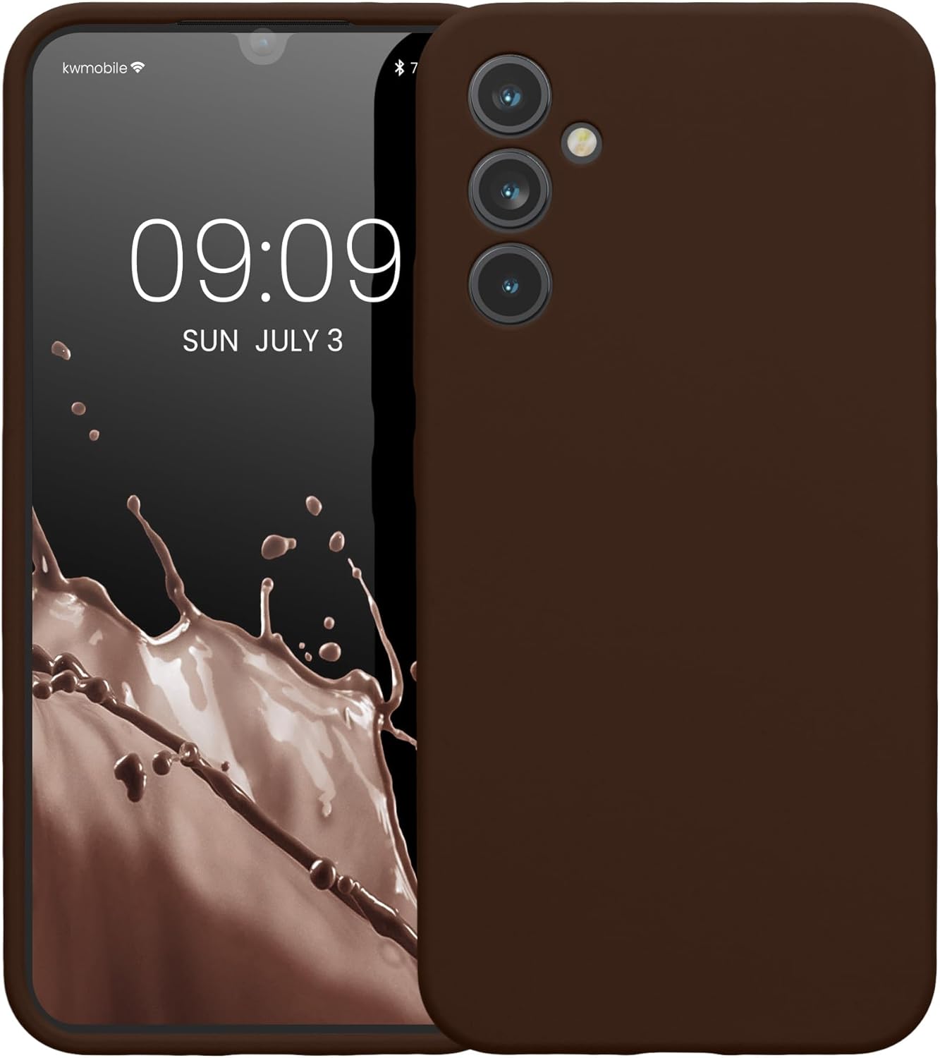 kwmobile Funda compatible con Samsung Galaxy A34 5G – Funda delgada de silicona TPU – Acabado suave al tacto – Chocolate