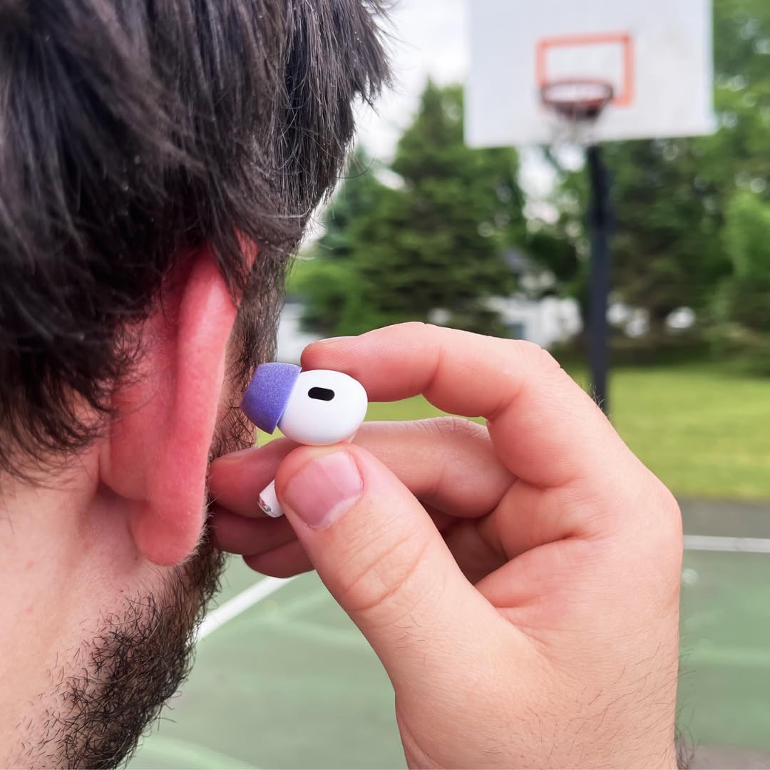 Comply Almohadillas de espuma para Apple AirPods Pro Generation 1 y 2, medianas, azul eléctrico, 3 pares, máxima comodidad, ajuste inquebrantable,