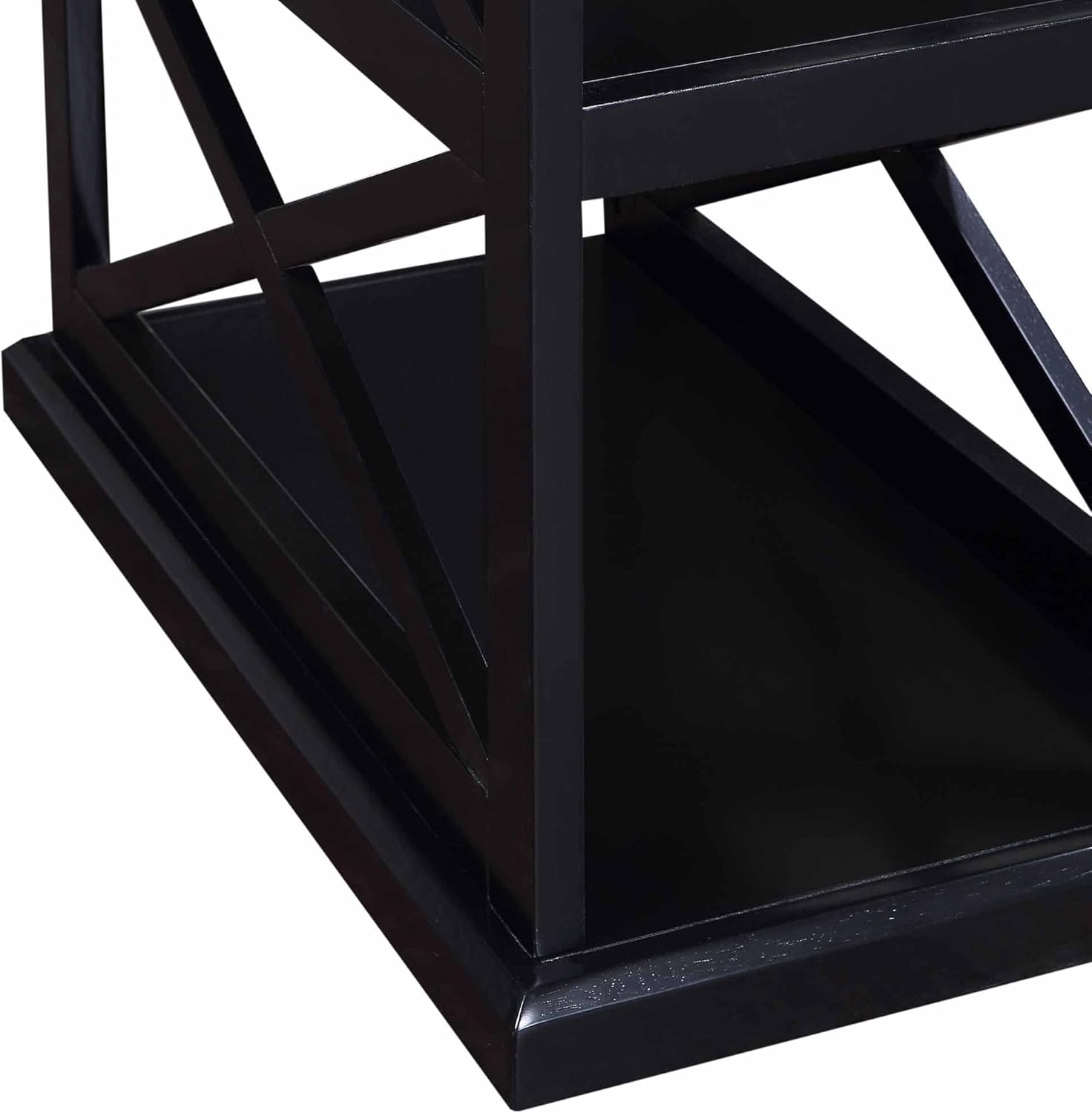 Convenience Concepts Coventry – Mesa auxiliar para silla con estantes, color negro
