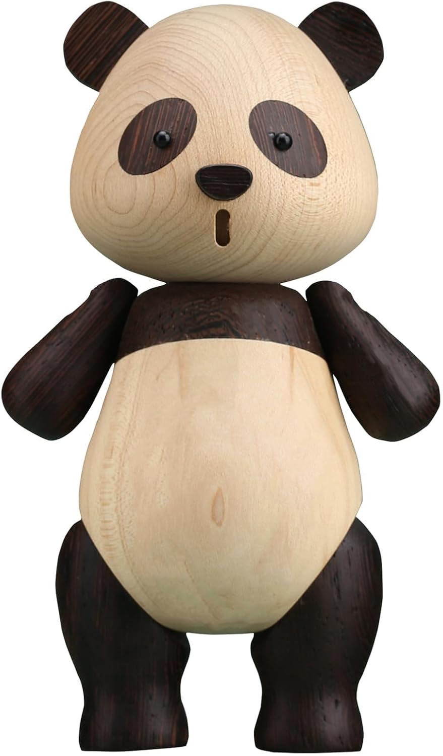 suruim Adorable estatua de panda de madera maciza creativa linda muñeca de panda de madera maciza, adornos encantadores y modernos para joyas,