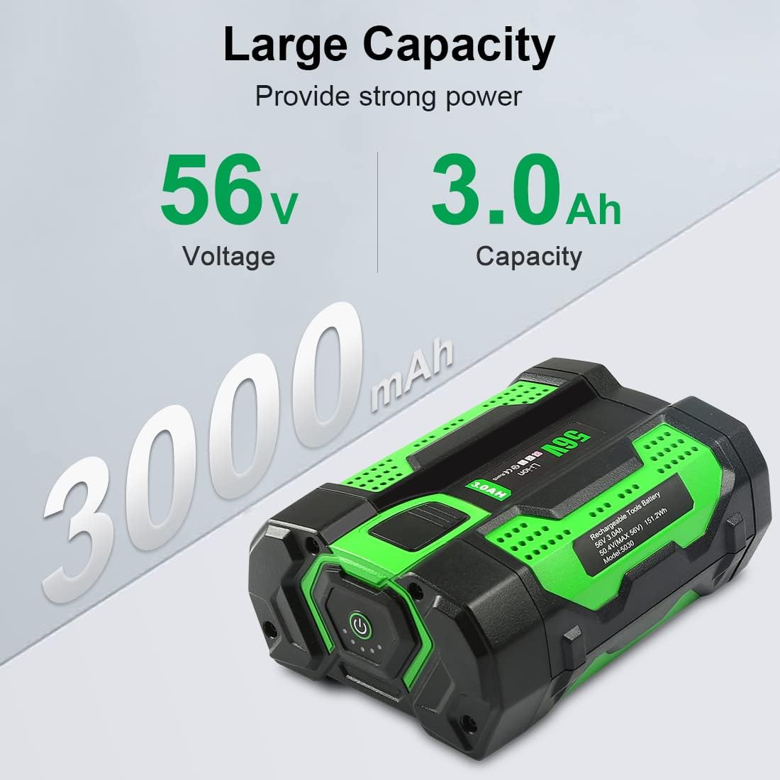 Batería de repuesto de 56 V 3.0Ah para EGO BA2800 BA1400 BA4200, batería de iones de litio de 56 voltios 3000 mAh compatible con todas las potencias
