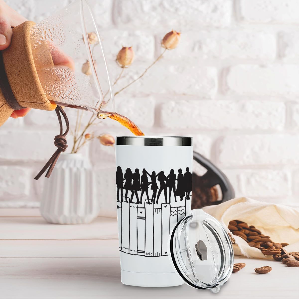 Vaso inspirado para decoración de libros, regalos para los amantes de los libros, taza de café con letras musicales, regalo de amor para mujeres,