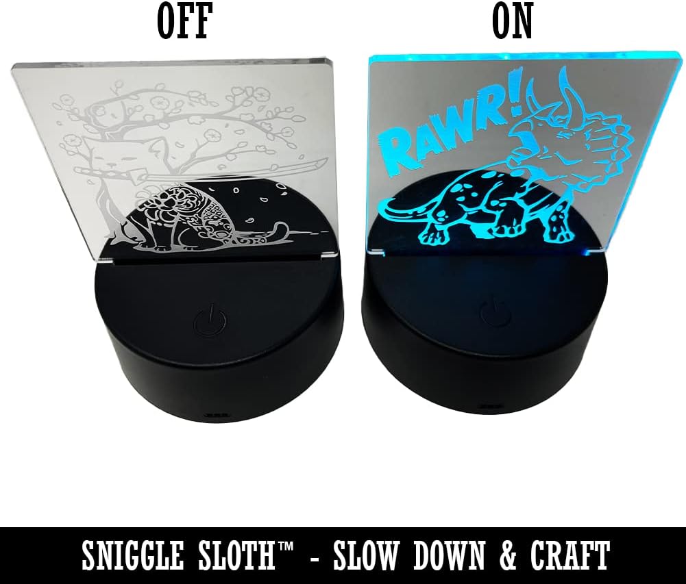 Sniggle Sloth Majestic Orca Killer Whale 3D ilusión LED luz nocturna señal lámpara de escritorio
