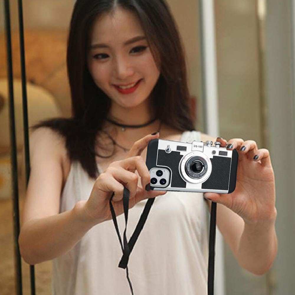 Awsaccy Emily in Paris – Funda de silicona para iPhone 15 Pro Max de 6.7 pulgadas 2023, funda de silicona con correa extraíble para el cuello para