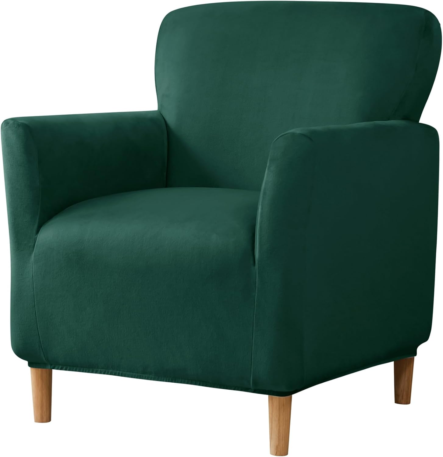 Fundas elásticas para sillón de terciopelo verde con brazos, protector de muebles para sala de estar, dormitorio (verde)