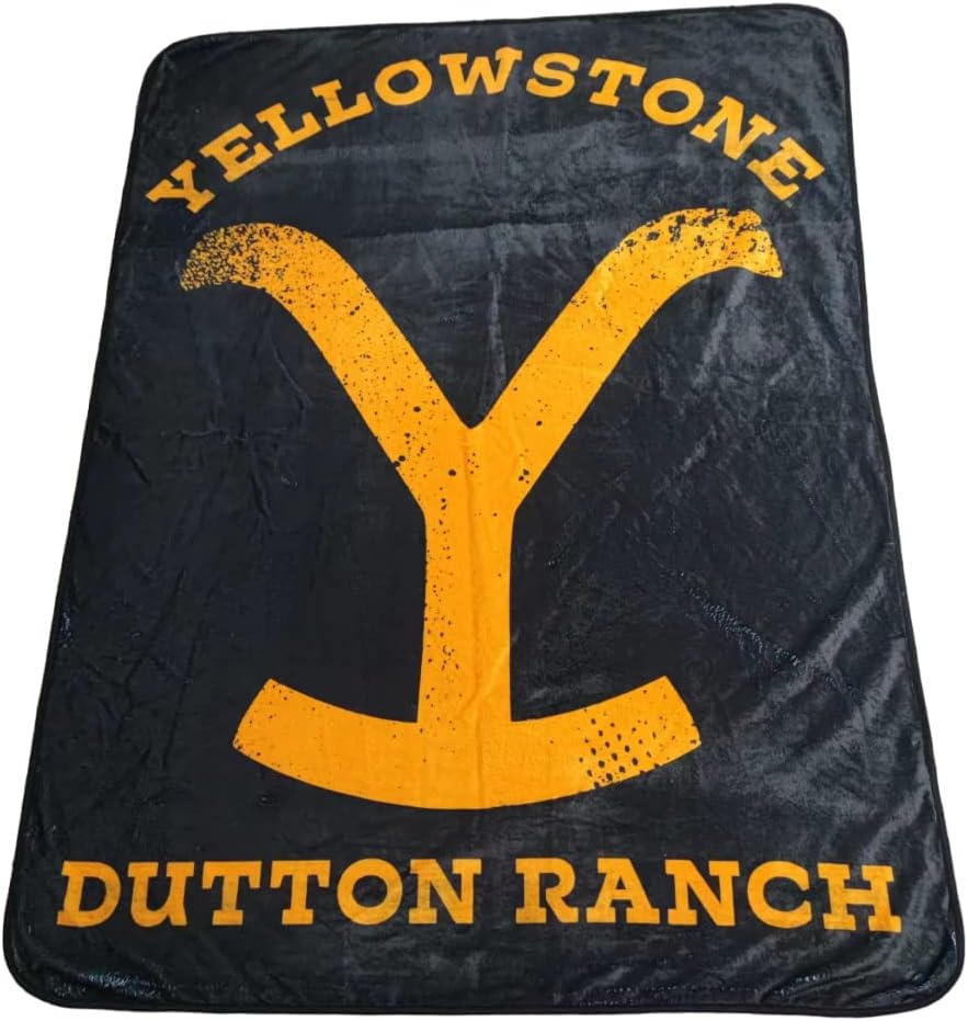 Yellowstone – Manta de forro polar suave, logotipo con inscripciones en Y, acogedora tela ligera de felpa, con licencia oficial de 45 x 60 pulgadas