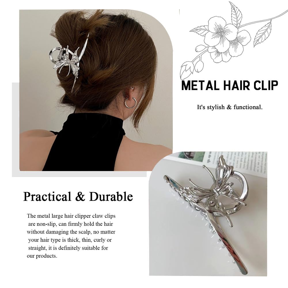 Pinzas para el cabello de mariposa, pinzas grandes para el cabello, pinzas de sujeción fuerte para cabello fino o grueso, pinzas de agarre para el
