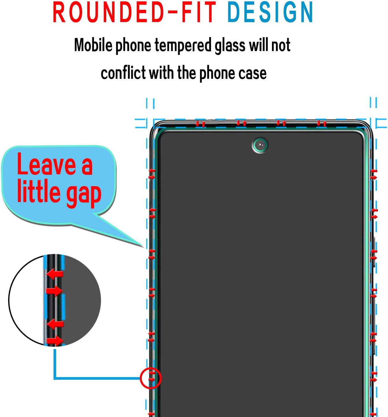 Slanku Paquete de 3 Protector de pantalla para Google Pixel 7a vidrio templado, compatible con lector de huellas dactilares, sin burbujas,
