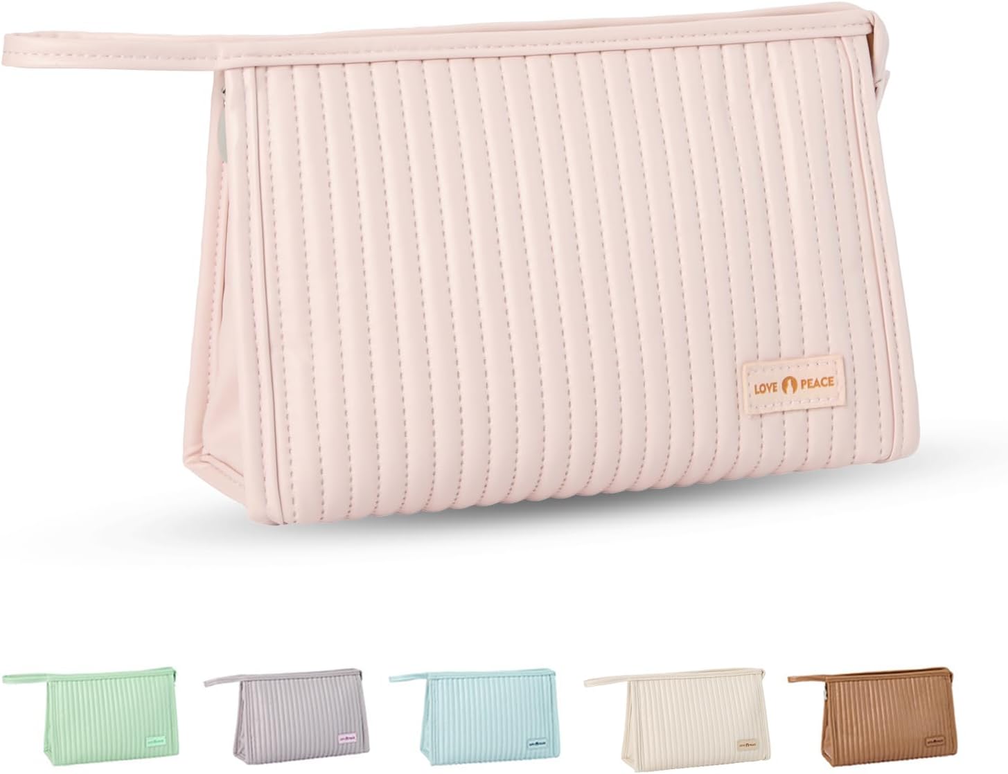 Pequeña bolsa de maquillaje compacta de gran capacidad, lindas bolsas estéticas para cosméticos para viajes, organizador de artículos esenciales de