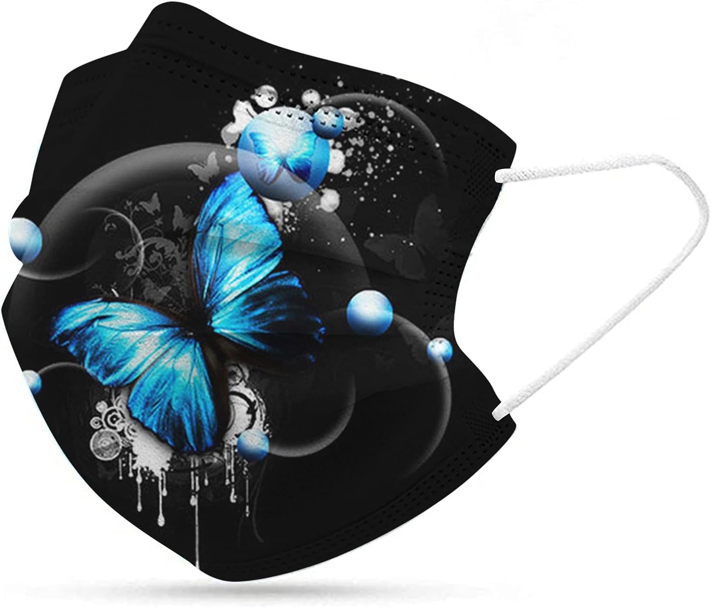 Rowa Paquete de 50 mascarillas desechables de mariposa para adultos con diseño, 3 capas protectoras transpirables para mujeres y hombres con alambre