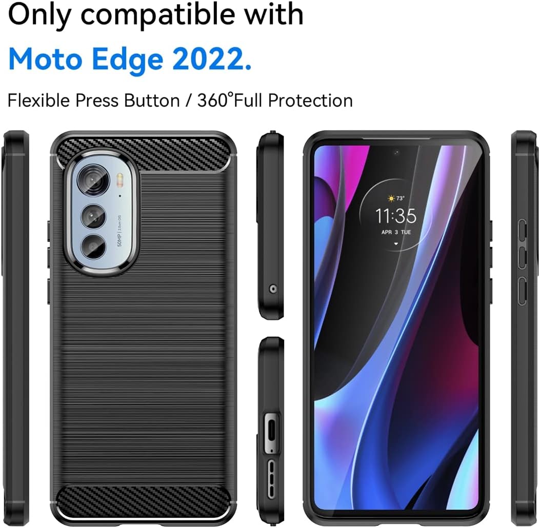 Funda de teléfono para Moto Edge 2022, Motorola Edge 2022, funda de fibra de carbono a prueba de golpes, resistente a los arañazos, funda trasera de