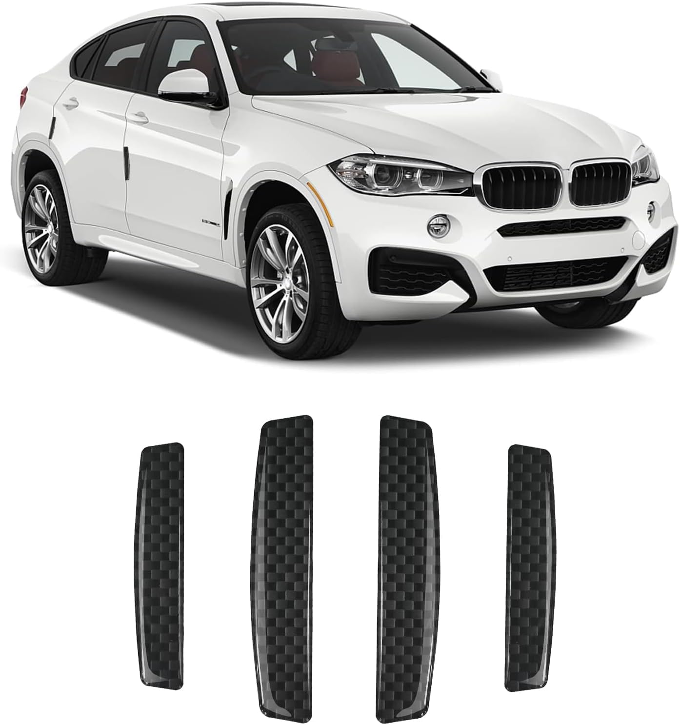 4 tiras anticolisión para puertas de automóvil, protectores de borde de puerta lateral de fibra de carbono, anti-arañazos, absorción de golpes,