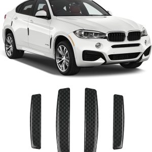 4 tiras anticolisión para puertas de automóvil, protectores de borde de puerta lateral de fibra de carbono, anti-arañazos, absorción de golpes, 4 tiras anticolisión para puertas de automóvil, protectores de borde de puerta lateral de fibra de carbono, anti-arañazos, absorción de golpes,