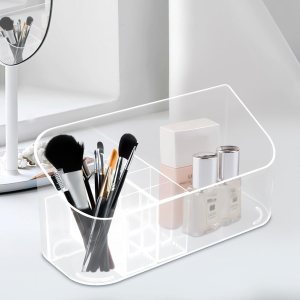 Organizador de maquillaje transparente, caja organizadora de maquillaje, contenedores de almacenamiento de cosméticos, organizador de encimera para Organizador de maquillaje transparente, caja organizadora de maquillaje, contenedores de almacenamiento de cosméticos, organizador de encimera para
